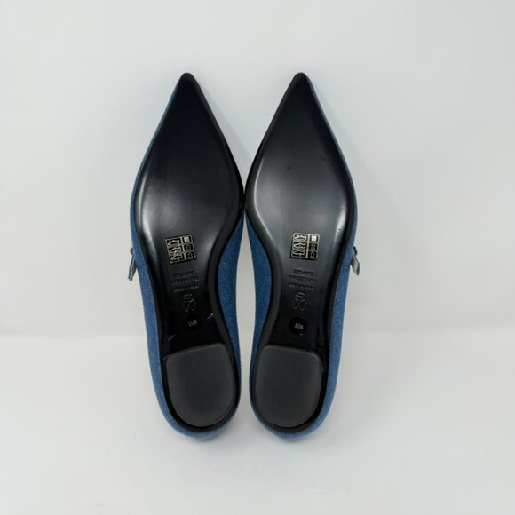 New Stuart Weitzman Emilia Mary Jane Ballerina Flats Denim Sz 10 - Picture 12 of 14